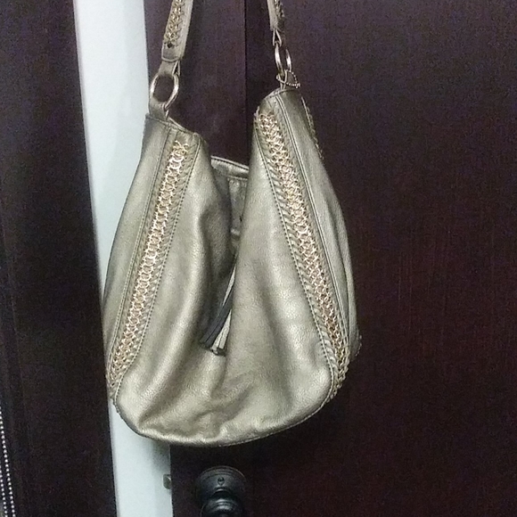 Big Buddha gorgeous bag pewter with gold accents - Picture 2 of 6